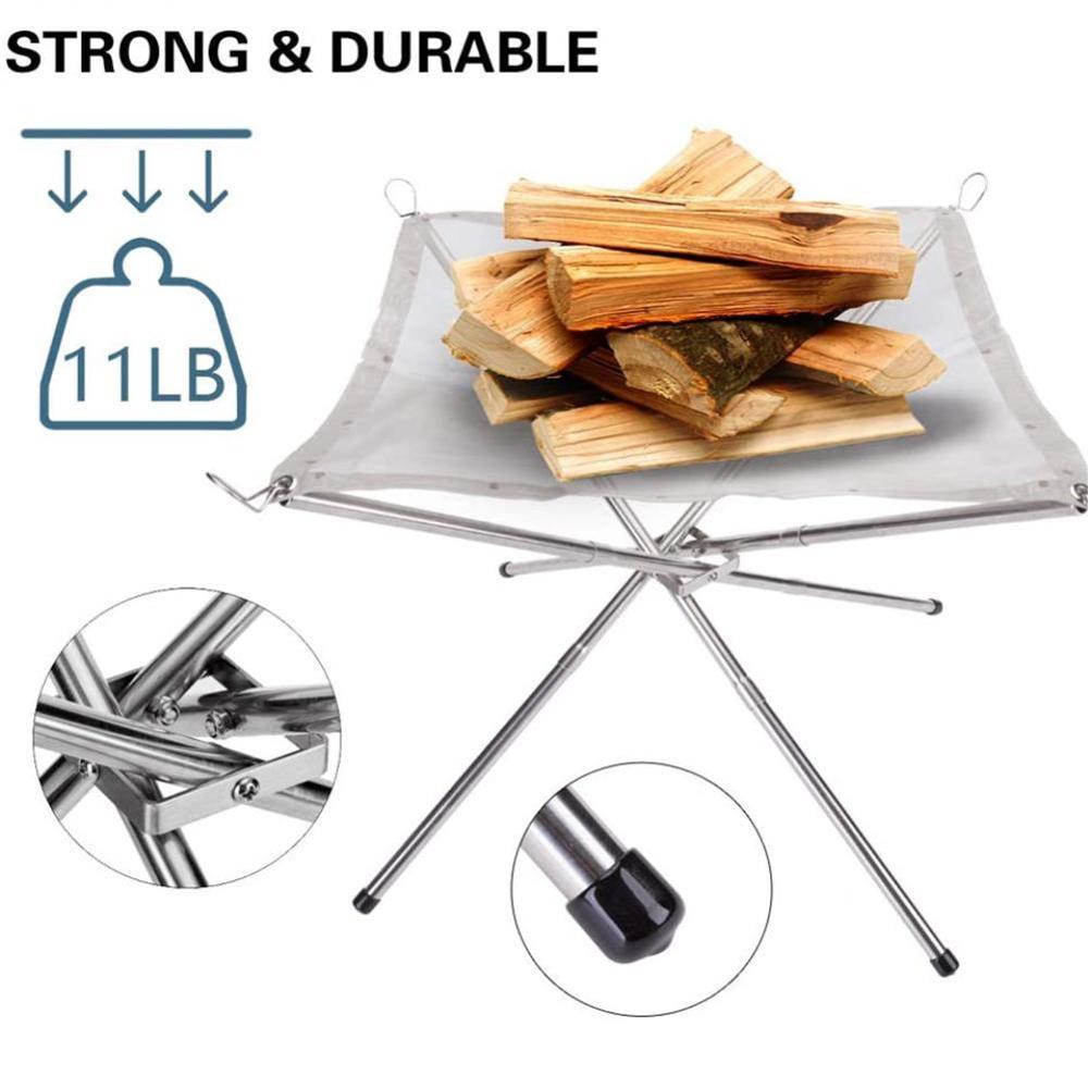 draussen Tragbare Feuer Gestell Klapptisch Grill Edelstahl Punkt Holzkohle Herde Super Licht Netz Heizung Holz Herde Camping