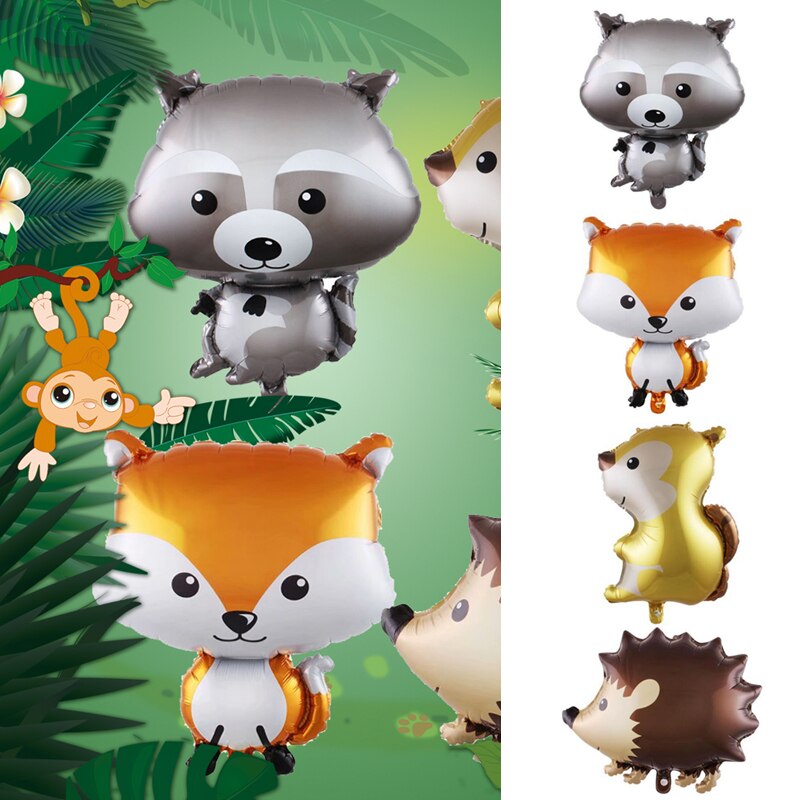 Forest Animal Foil Balloons Birthday Wedding Party Balloon Helium Balloons Fox Hedgehog Squirrel Raccoon Baby Shower Airball