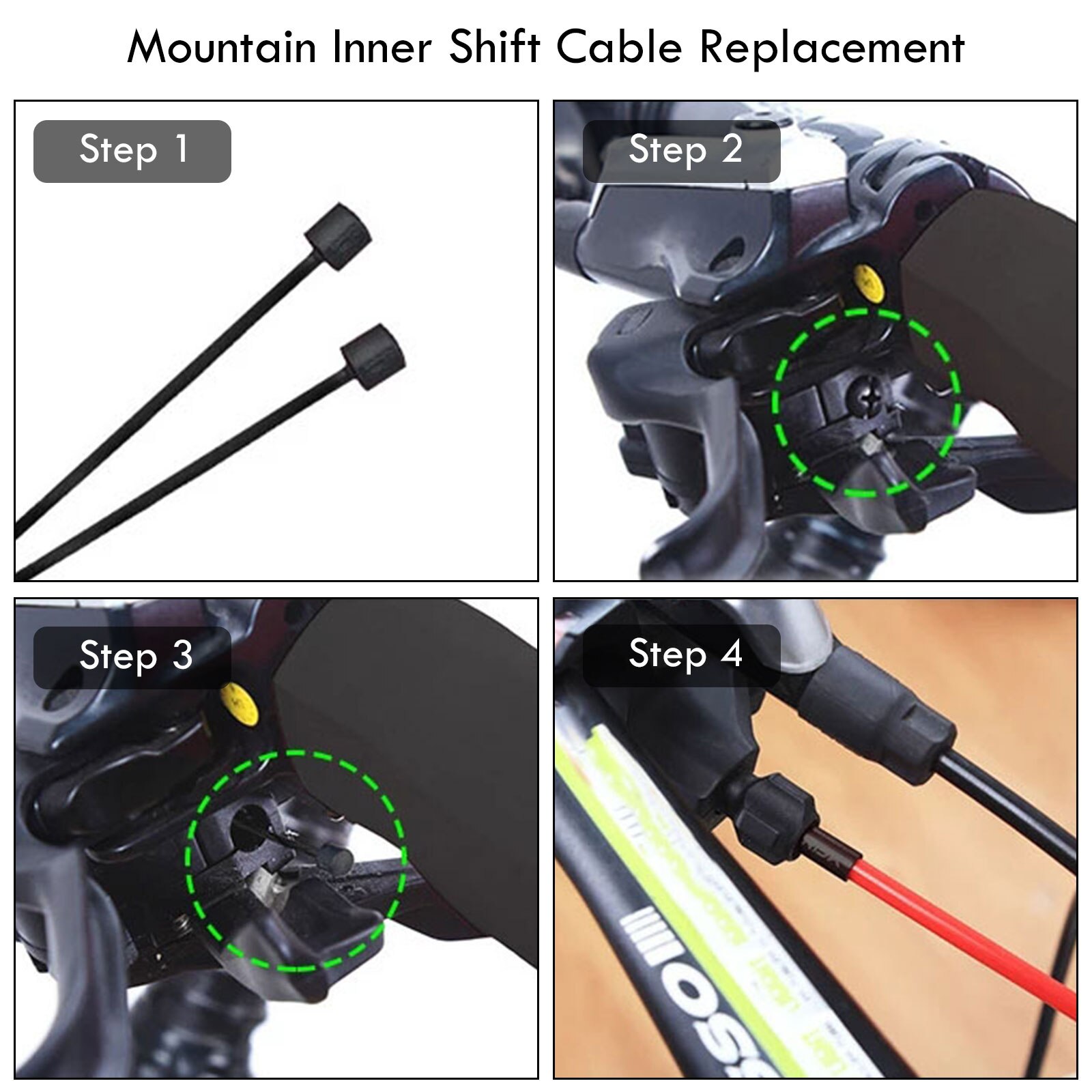 2 Coated Variable Speed Bicycle Cables For Mountain Bike Gear Lever Front And Rear Continuous Cables 2100mm 1550mm 1700mm 1100mm