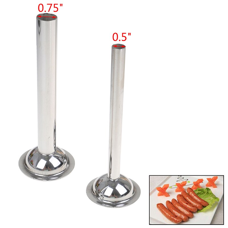 2PCS Stainless Steel Sausage Stuffer Attachment Stuffing Tubes Fit For Food Grinder