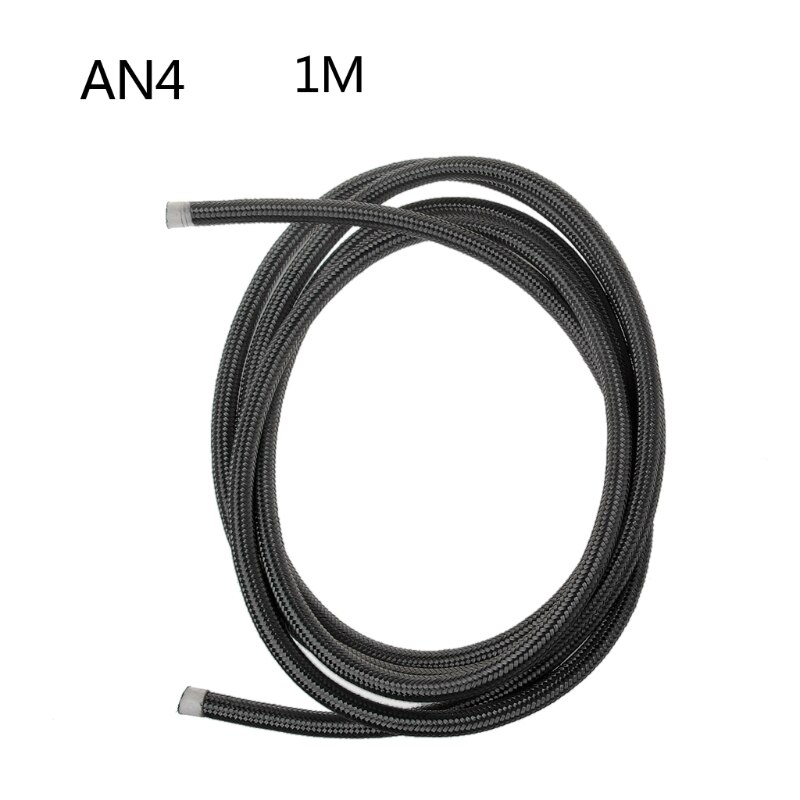 1M Nylon Staal Gevlochten Brake Gas Olie Brandstofslangen AN4 AN6 AN8 AN10