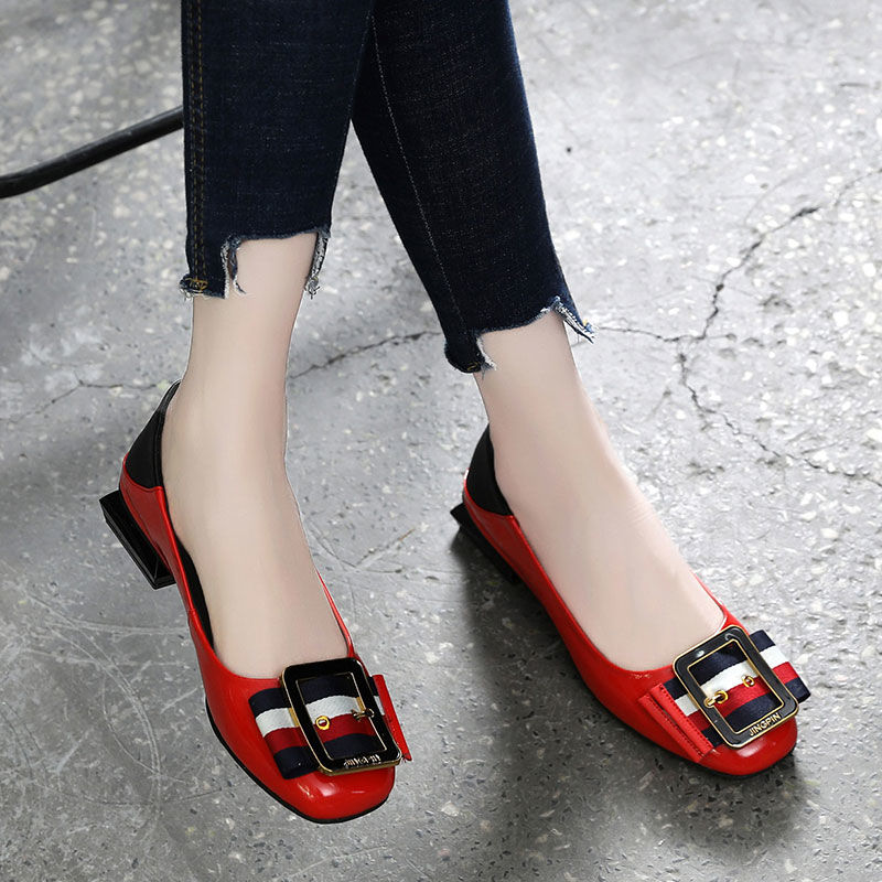 Heel Spring Toe Spring Cresfimix women pu leather round toe spring slip o... β Grandado
