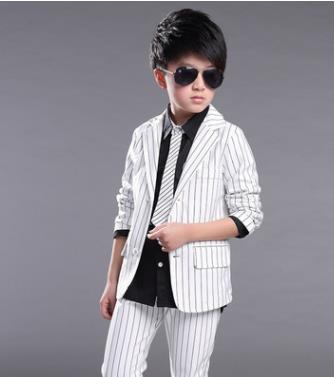 Jungen Feste Hochzeit Anzug England Stil Sanfte Jungen Anzug freundlicher Kleidung setzt schwarz und weiß anzug 2 stücke: Weiß / 5T