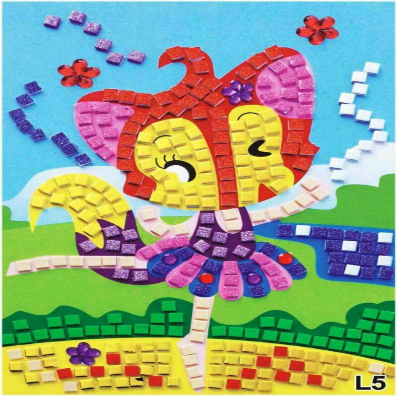 3D EVA Bambini Di Puzzle FAI DA TE Schiuma Mosaico Autoadesivi di Cristallo di Arte Del Fumetto Creativo Giocattoli Educativi Per Il Capretto 12 di Sfondo Stile Selezionare: L5