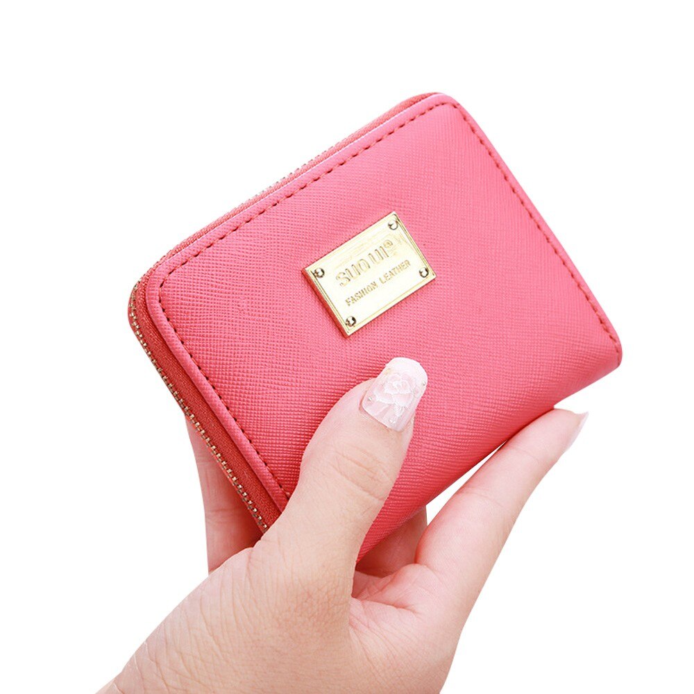 Frauen Leder Kleine Brieftasche Karte Halter Zip Geldbörse Kupplung Handtasche #3G24