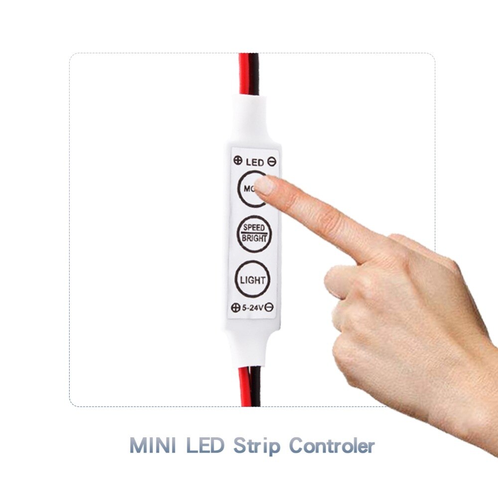 Mini 3 Key LED Strip Controller Single Color Dimmer for LED 3528 5050 Strip Light