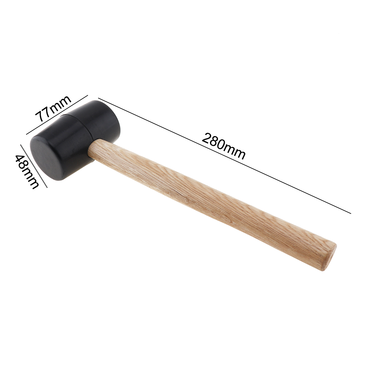 Martillo de goma negro, martillo para azulejos no elástico con cabeza redonda y mango de acero y madera antideslizante, herramienta manual pequeña de bricolaje: Caqui