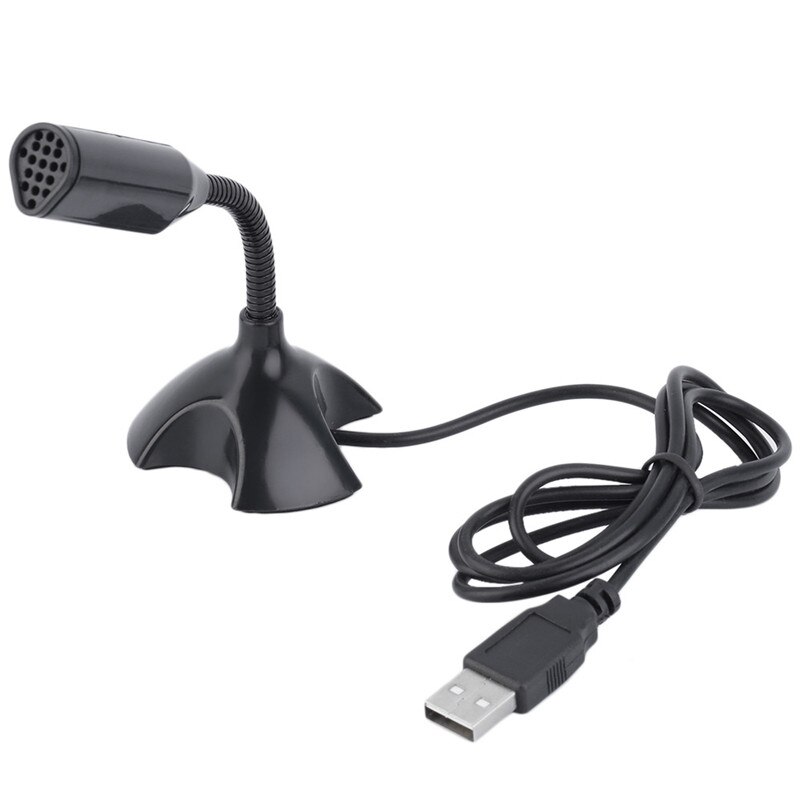USB Microphone Flexible Adjustable Plug with Stand Portable for Computer PC Notebook Studio Speech Desktop Condenser Microphone
