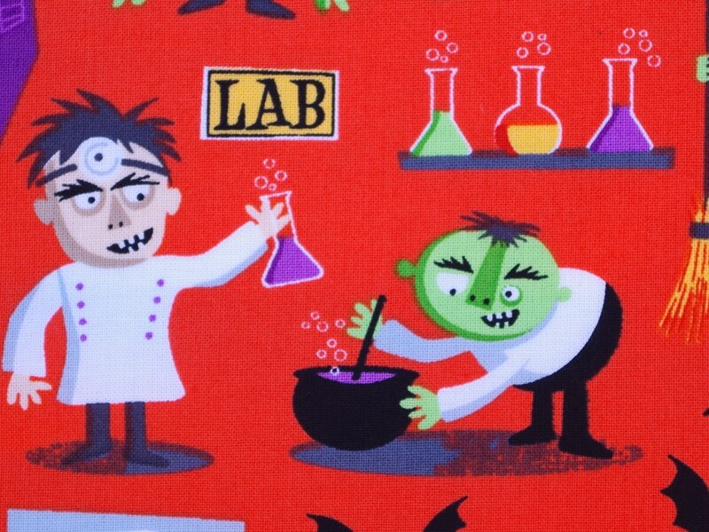 140cmx100cm Cotton Fabric for textile, pathwork, cloth - Cartoon on orange background