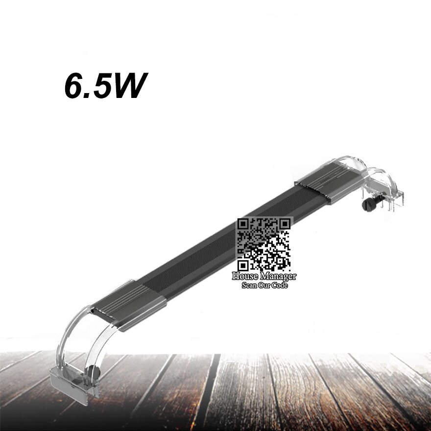 Luz LED negra para acuario, iluminación para pecera, 18 ~ 54cm, fina, a la , con Clip, lámpara para plantas acuáticas de paisaje de aleación de aluminio: 6.5W 400mm