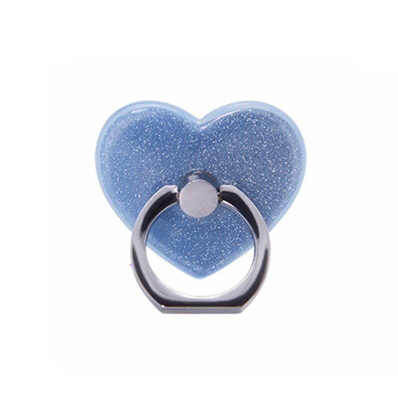 Phone Ring Holder for Tablet pc Mobile Phone Holder Stand Universal Phone grip Heart-shaped Finger Ring Holder Car Mount Stand: Blue