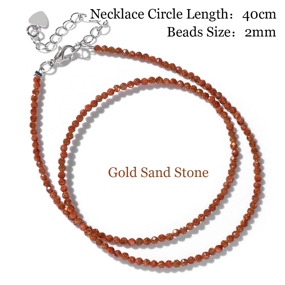 Mini Steen Kralen Ketting 2mm Facet Natuurlijke Agat Quartz Kettingen Vrouwelijke Mode Party Choker voor Vrouwen Meisjes Sieraden