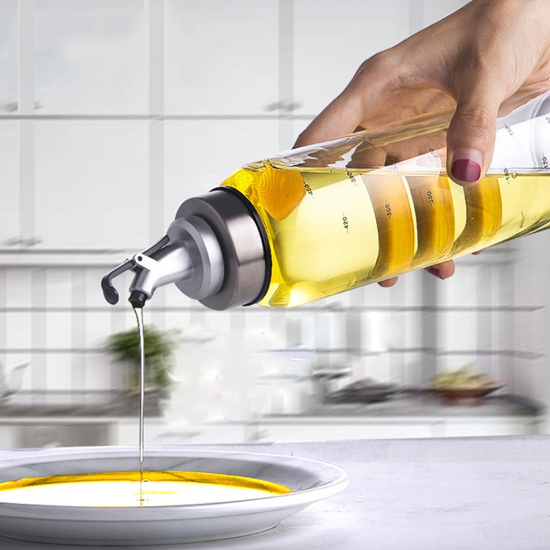 Madlavning krydderier flaske dispenser sauce flaske glas opbevaring flasker til krydderi glas olie spray eddike køkkenredskaber