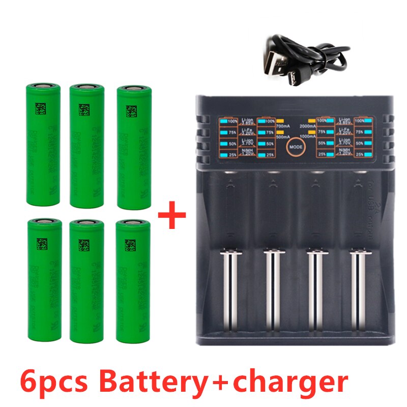 100% original 3.7V 3000 MAH Li ion 18650 battery for SONY us18650 vtc6 3000 mah 18650 battery 3.7V +1pcs Battery charger