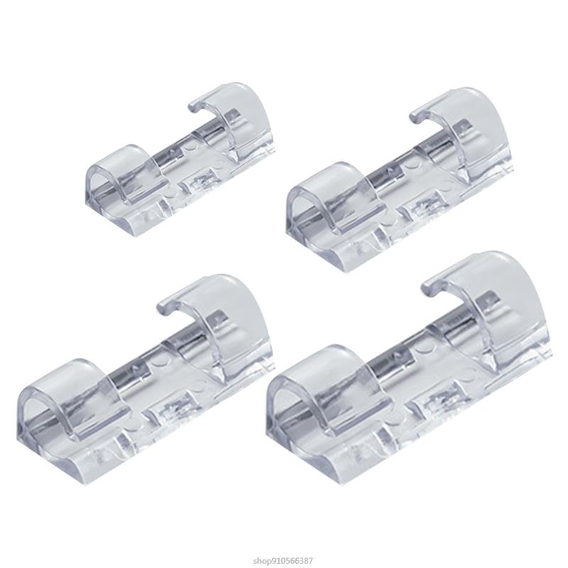 20 Pack Transparent Cable Clips Organizer Wire Holder Cord Management Self-Adhesive Cable Fixed Clamp Easy to Use