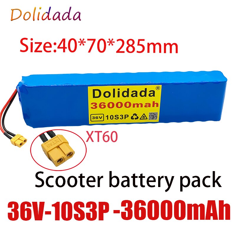 Batterie Draisienne Moovway Batterie Lithium-ion 36V 6Ah BDBLFLTZ - Avec Chargeur 42V - Pour Vélo électrique, Scooter, Outils - XT60 Batterie 6Ah