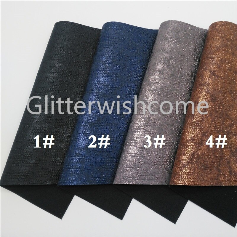 Glitterwcomecome 21 x 29cm a4 størrelse metallic slange kunstlæder stof, syntetiske læder stof ark, pu læder til buer , gm493a
