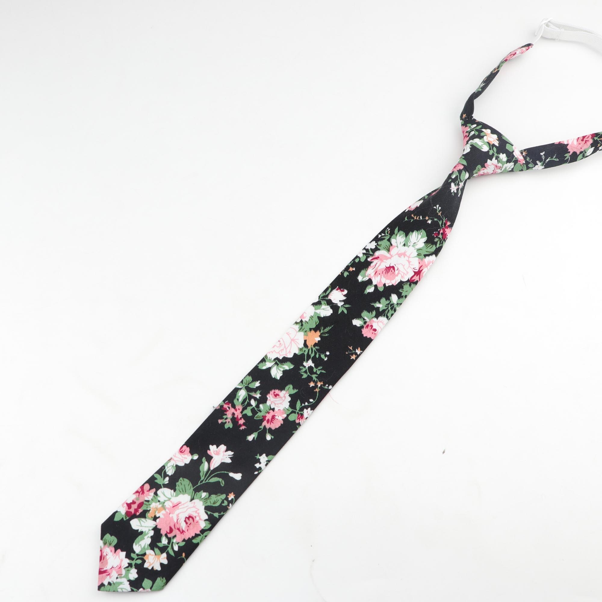 Corbata colorida de algodón para niños, corbatas florales de frutas a rayas de 5cm de ancho, corbatas finas y gruesas: 3