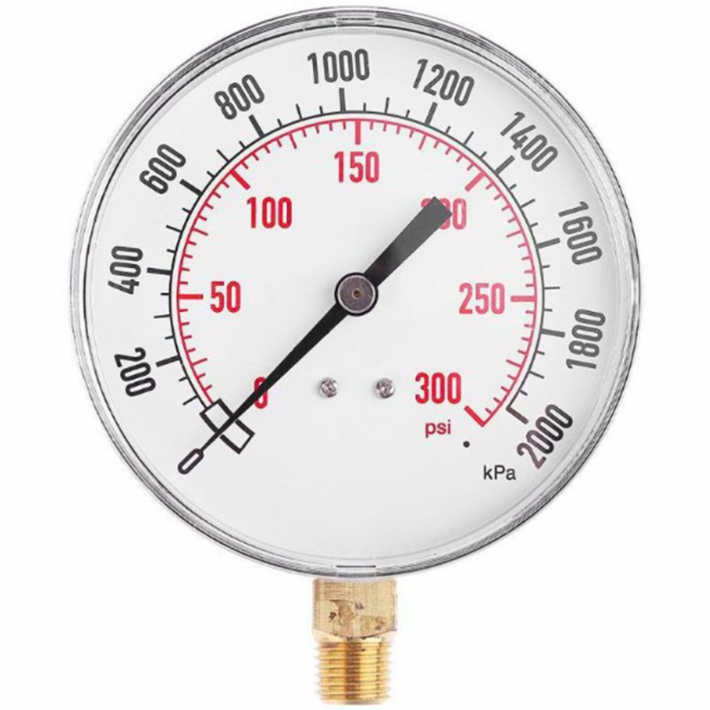 TS-Y91 1/4 Inch NPT 0-300psi 20bar Pressure Gauge Air Compressor Pressure Gauge Water Pressure Tester