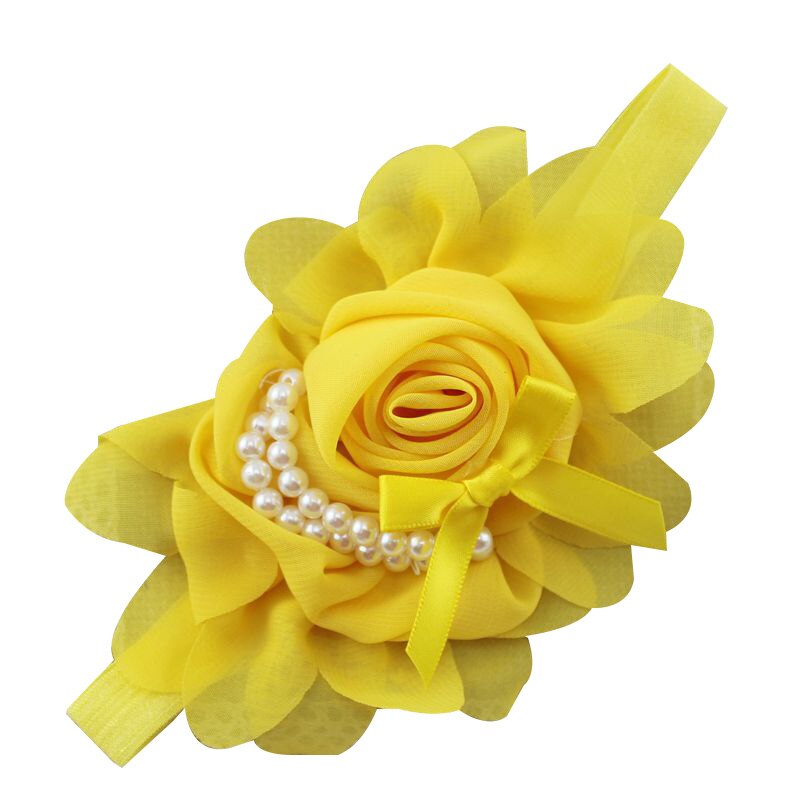 Baby Girls Headband Flexible Flower Princess Headband For Girl Baby Girl Hair Accessories Newborn Photography Props cute: Yellow