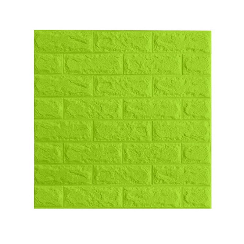 3D Brick Wallpaper Peel and Stick Panels Self-adhesive Foam Wall Paper Decal for Bathroom Kitchen Living Room Home Decoration: 50 Green