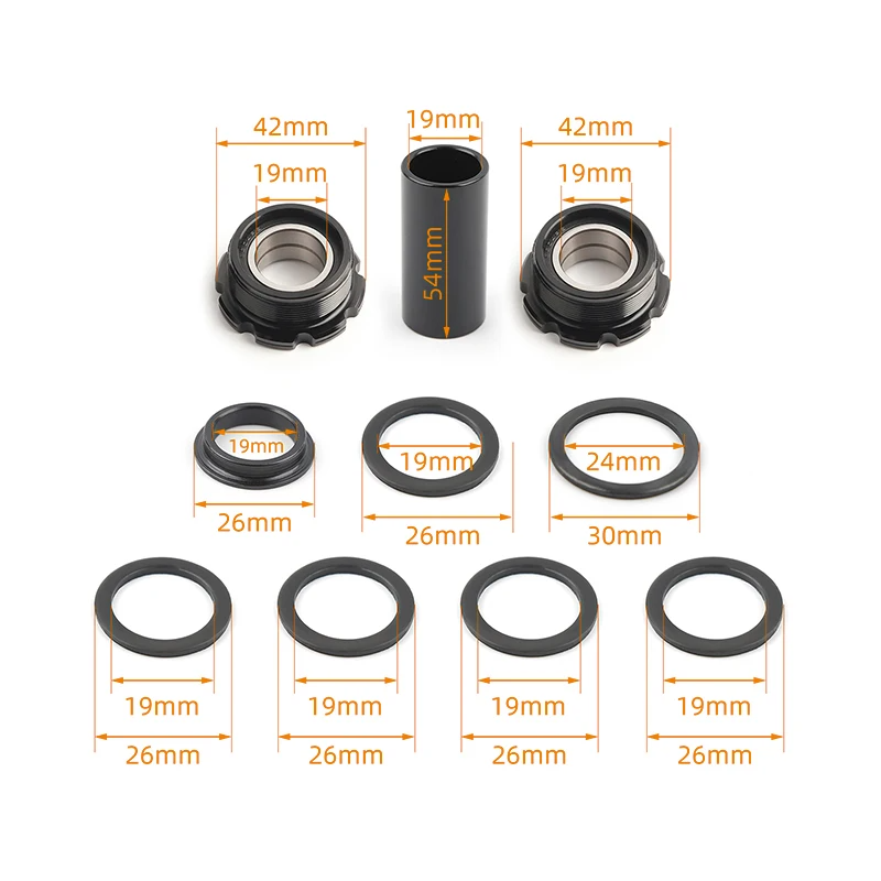 BMX Tretlager EURO Europäischen BB 19mm 1,37''*24T 73mm BMX Mini Bike Straße Klettern BB für 68MM Zähne Muster Rotation 19MM