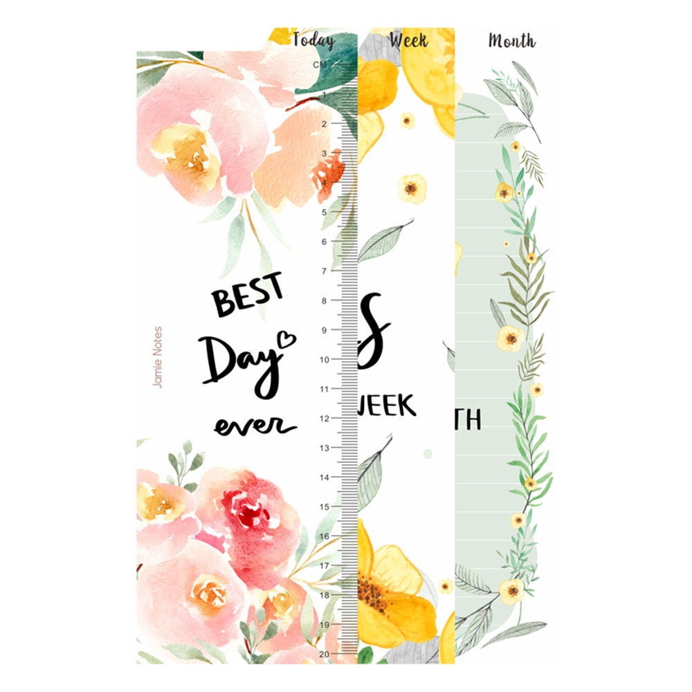 A5/A6 Notebook Bookmark Dairy Planner Agenda Index Divider 6 Holes Loose Leaf Binder Ruler Bookmark Flower Office Supplies
