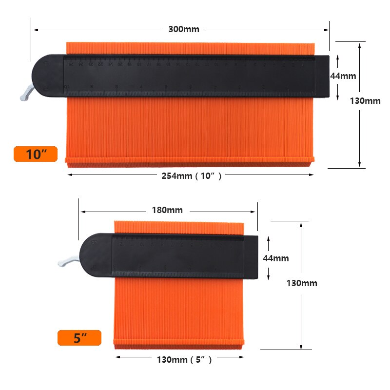 5 ''/10'' kontur Messgerät mit Metall sperren 130mm Erweitern Profil Messgerät Unregelmäßige bilden Duplizierer Fliesen Laminat fliesen Kennzeichnung Werkzeug