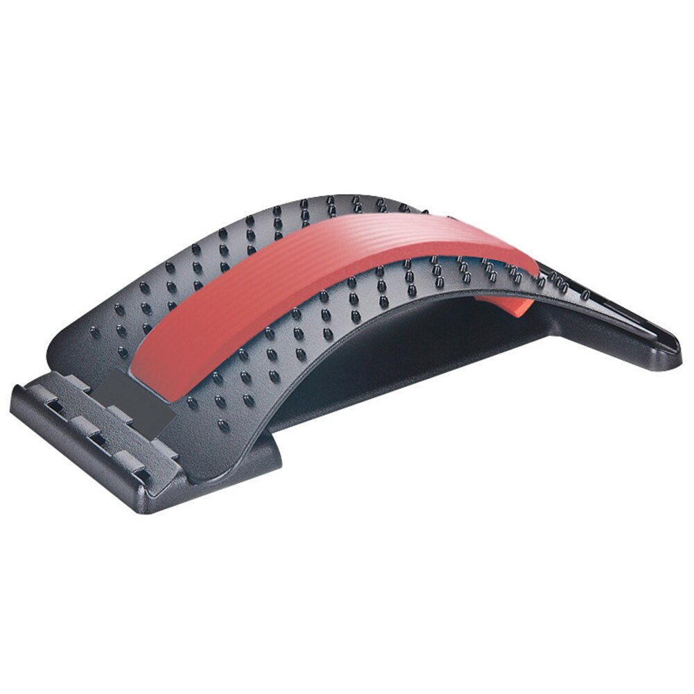 1pc ryg stretch udstyr ryg massager båre fitness lændestøtte afslapning mate rygsøjlen smertelindring massageador: Rød