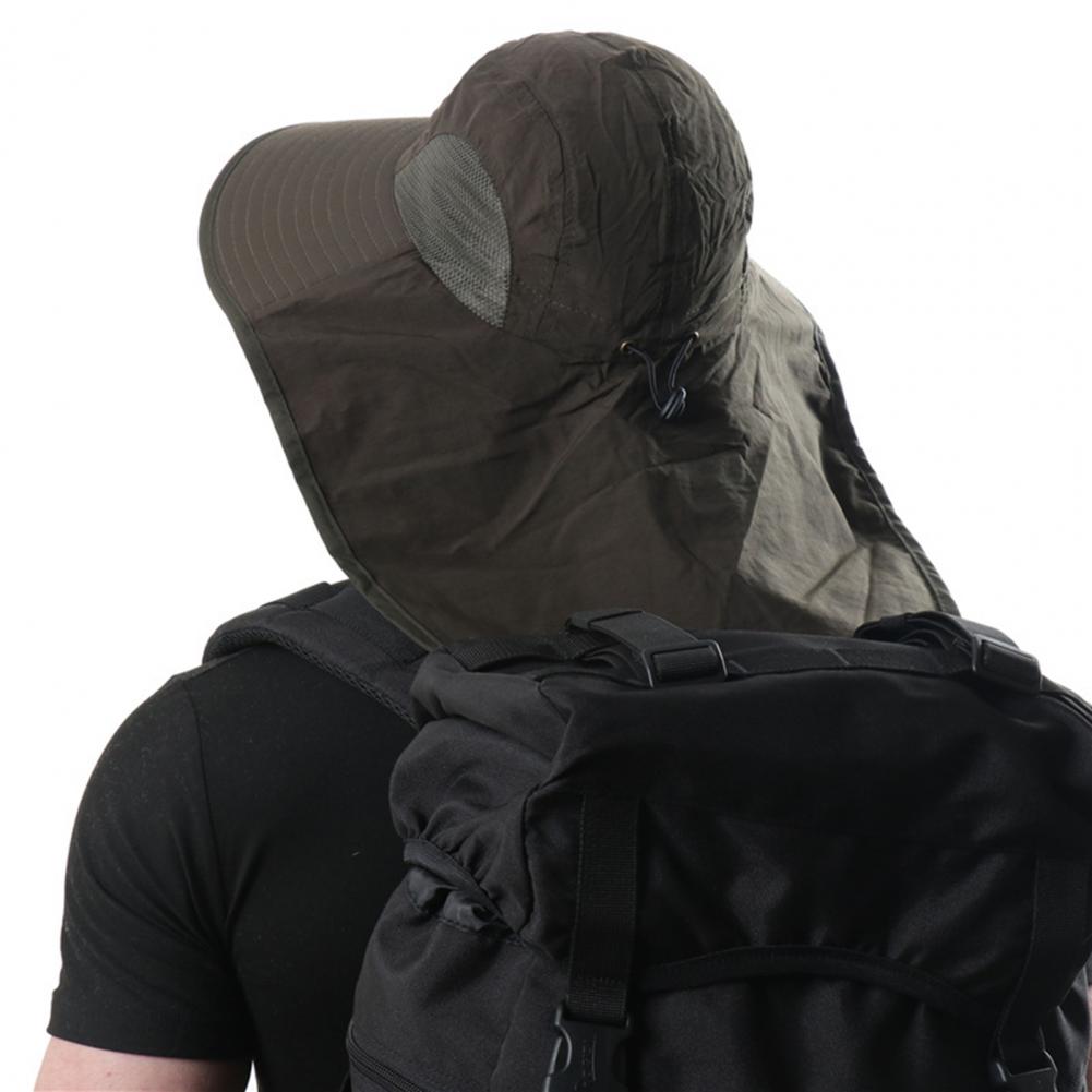 Summer Sun Hat Men Women Cotton Boonie Hat with Neck Flap Outdoor UV Protection Large Wide Brim Hiking Fishing Safari Bucket Hat