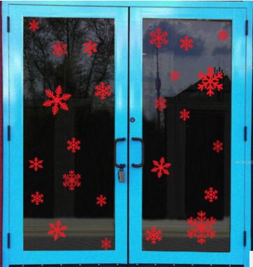 27 Pcs Sneeuwvlok Glas Raamstickers Elektrostatische Kerst Muurstickers Sticker Behang Woondecoratie
