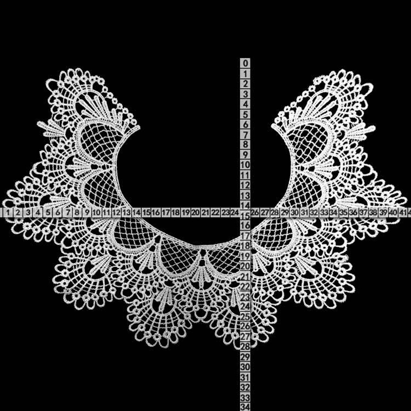Black Flower Leaf Embroidery Collar Venise Lace Flowers Neckline Collar Applique Trim and Lace fabric sewing supplies