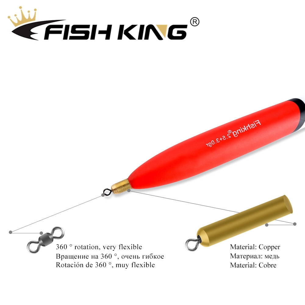 FISH KING-boya de corcho Balsa Bobber, pesca accesorios articulos de pesca pesca mar herramientas de pesca artículos de pesca boyas flotantes de pesca pesca s4 unids/paquete, 1,2 + 2,0g/1,5 + 1,5g/2,0 + 2,0g/2,5 + 3,0g