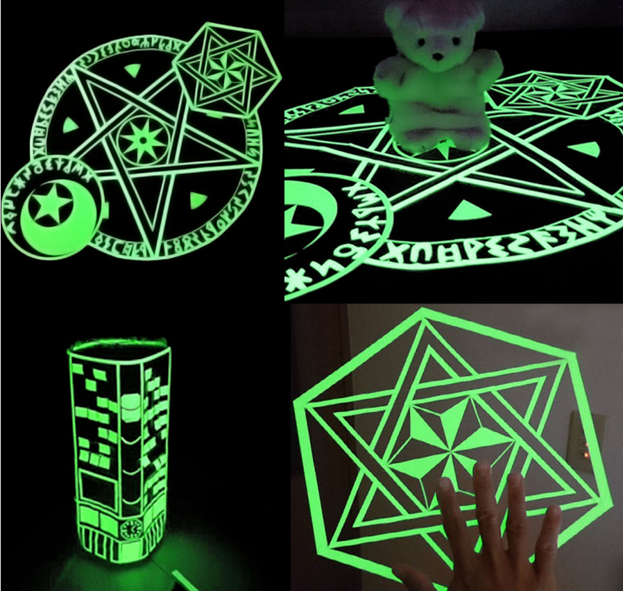 1 Uds. Cinta adhesiva autoadhesiva fluorescente luminosa de 1,5 cm * 1m que brilla en la oscuridad cinta adhesiva seguridad decoración de advertencia cinta