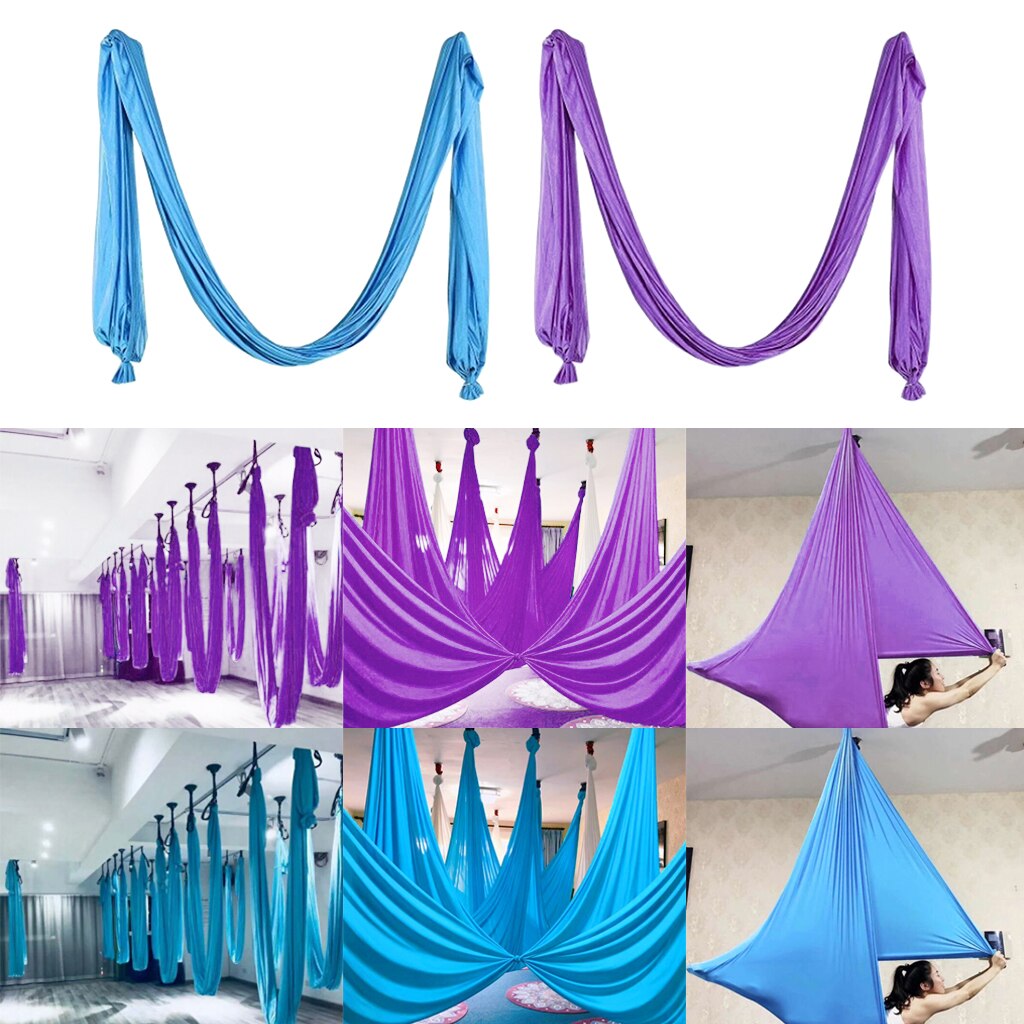 Tela de seda para Yoga, Pilates, columpio aéreo, 2 uds.