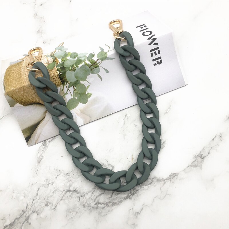 37-115 CM Frosted Alloy Fish Bone Plastic Chain Resin Chain Bag Strap for Handbags For Women Accessories Colorful Ladie: G / 37cm