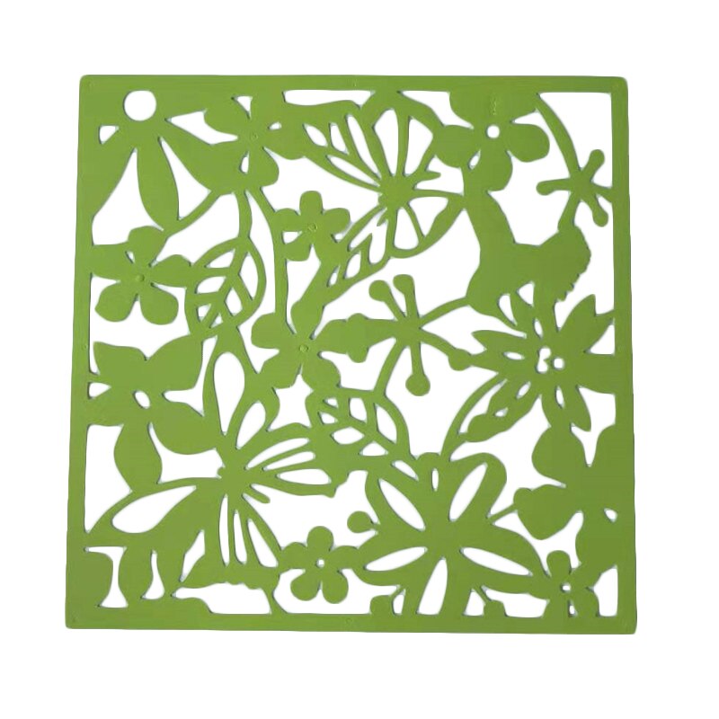 Écran suspendu creux 40*40cm, diviseur de pièce, décoration de maison, autocollants muraux, rideau creux, séparation papillon fleur: Green