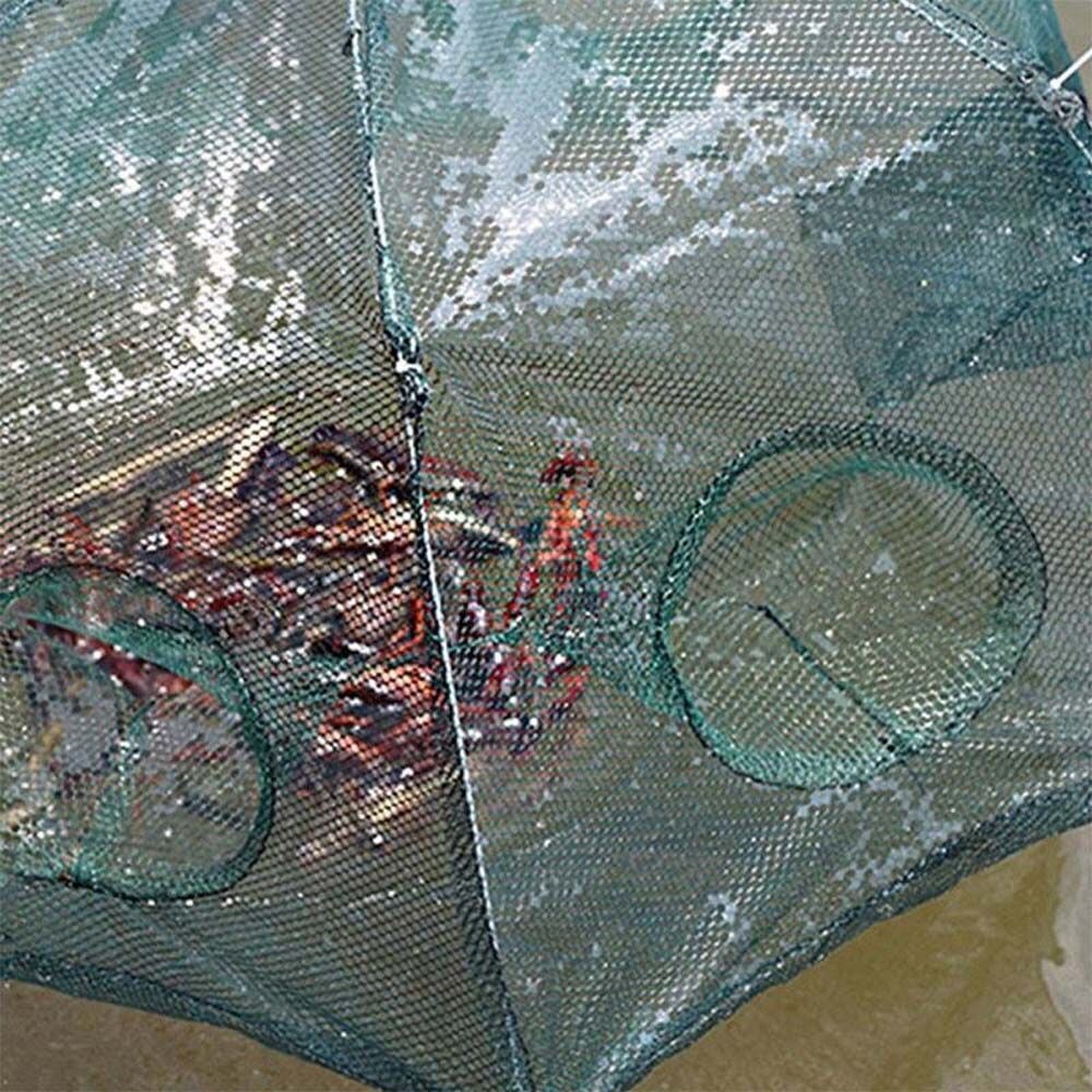 Folded Portable 20 Holes Fishing Net Network Casting Crayfish Catcher Shrimp Minnow Crab Baits Trap Cages Mesh Fish Nets Tool