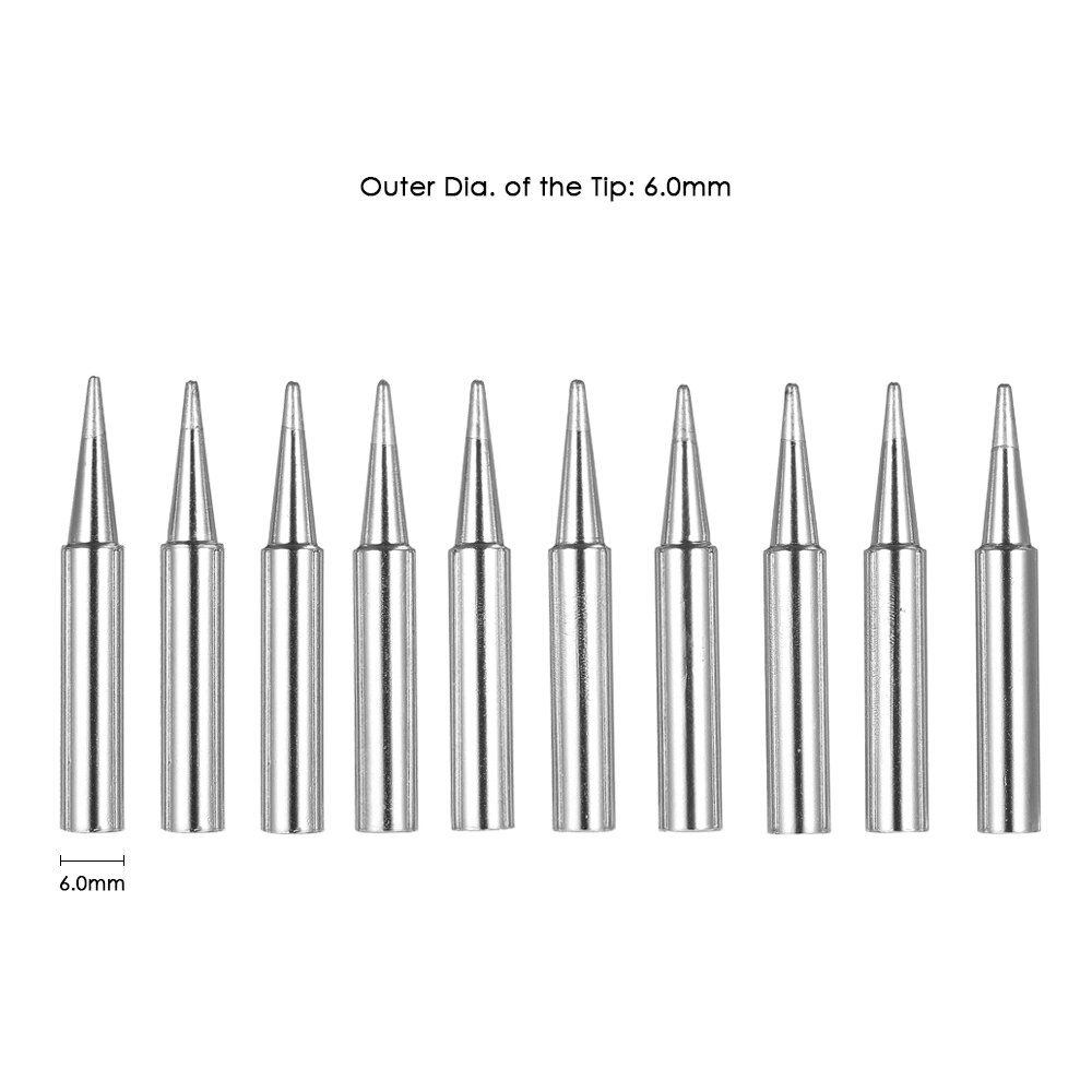 Meterk 10PCS Soldering Iron Tips Solder Tip Lead-free Screwdriver Iron Tip 900M-T-B Soldering Rework Station Tool Kit