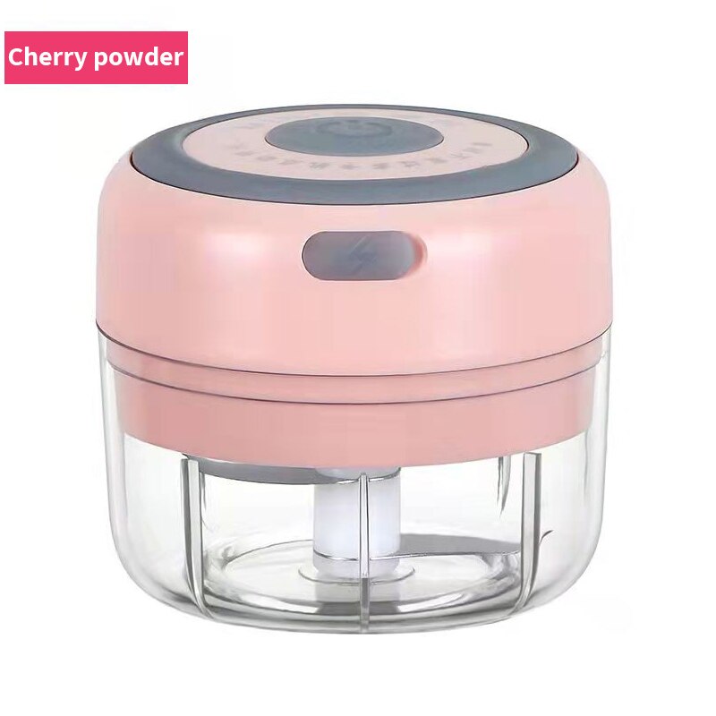 Mini Electric Garlic Presses Wireless Electric Garlic Masher Pink Green Garlic Press Household Garlic Masher Kitchen Tools: 100ML-Pink