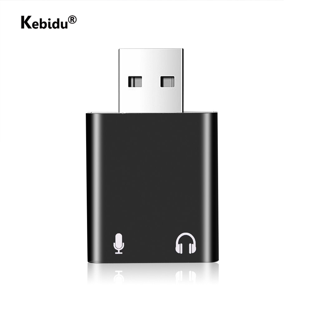 Kebidu ekstern usb  to 3.5mm stik lyd lydkort mikrofon hovedtelefon adapter 7.1ch til mikrofon højttaler bærbar computer  ps4 computer lydkort