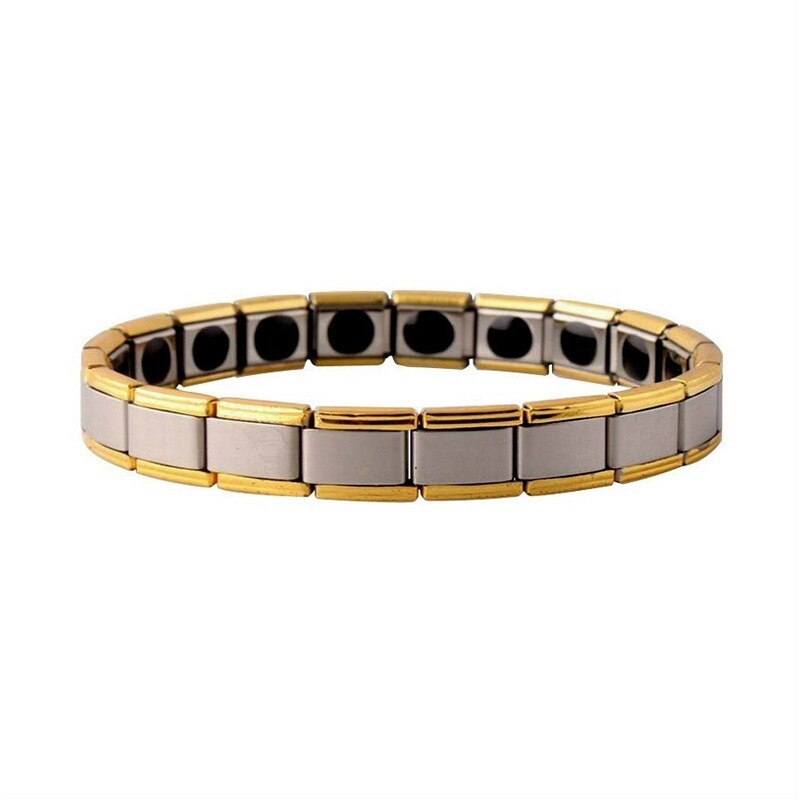 Gezondheidszorg Gewichtsverlies Magnetische Therapie Elemental Armband Artritis Pijn Gezondheid Energie Bio Magnetische Mannelijke: Gold single row