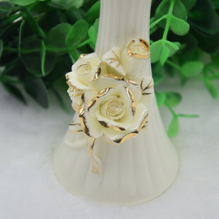 Ceramic Crafts Flower Container Vase Rose Carnation Bottle Home Ornaments Tabletop Small Jardiniere Wedding Decoration