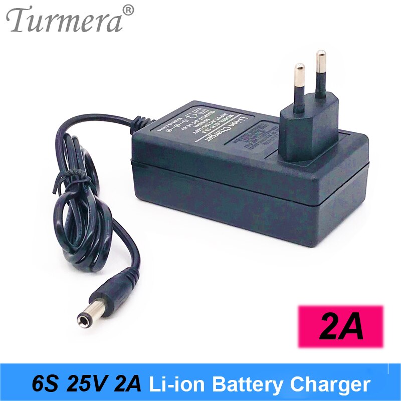 2A 12.6V 16.8V 21V 25V 2A 18650 Lithium Battery Charger DC5.5*2.1MM for 3S 4S 5S 6S 12V to 25V Screwdriver Battery Pack Use