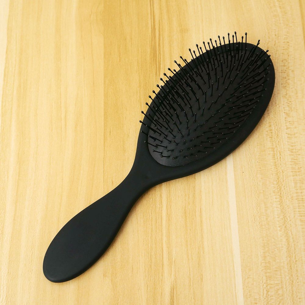 Peine desenredante de pelo para hombres y mujeres, cerdas húmedas y secas, mango de plástico, cepillos para el cabello, , 1 ud.: black