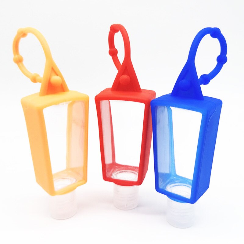 30ml Mini Hand Sanitizer Holder With Refillable Bottle Travel Portable Safe Gel Holder Hangable Liquid Soap Dispenser Containers