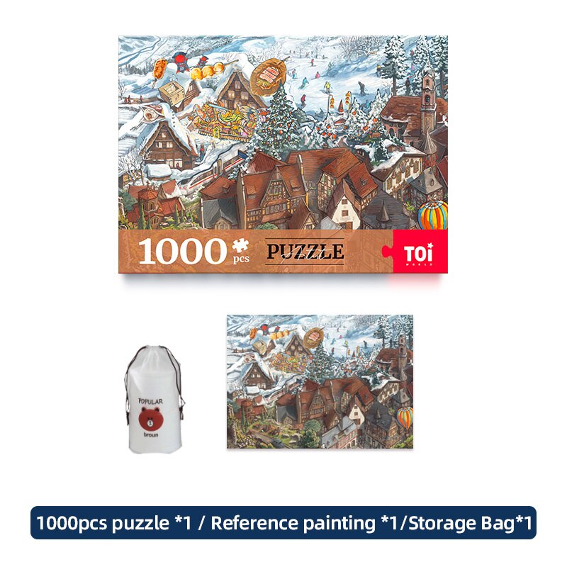 1000pcs Difficult Puzzles My Travel Diary Ancient City Scenery Teens Adult Puzzles Sightseeing Landscape Paintings Home Decor: A No original box