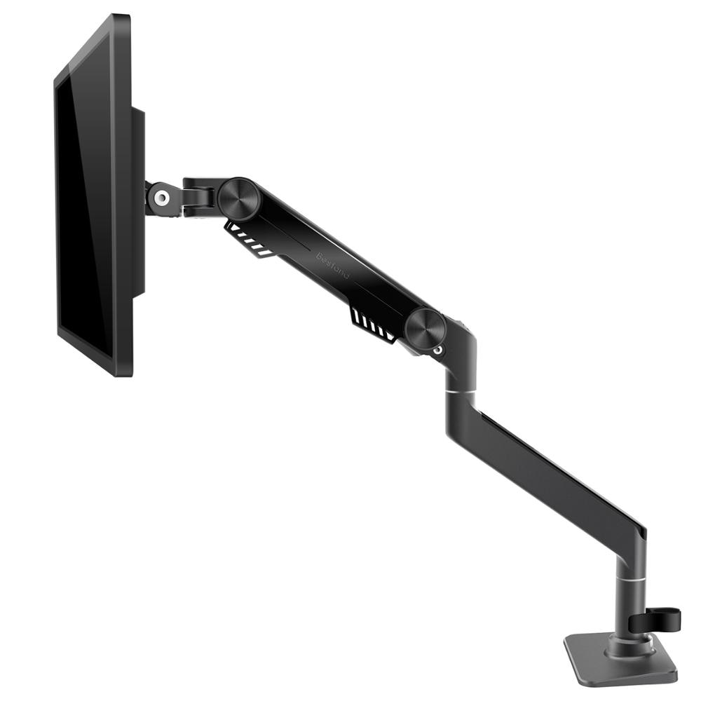 Soporte de Monitor de un solo brazo Premium para montaje de Monitor giratorio de movimiento completo de escritorio para LCD LED de hasta 17 -27 pulgadas accesorios de aluminio para pantalla