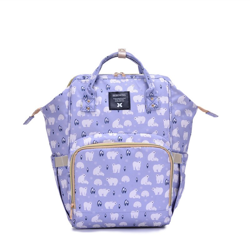 Baby Diaper Bag Mummy Wet Bag Backpack Large Capacity Black Purple Nappy Changing Bags Waterproof Stroller Bag For Baby Care: O