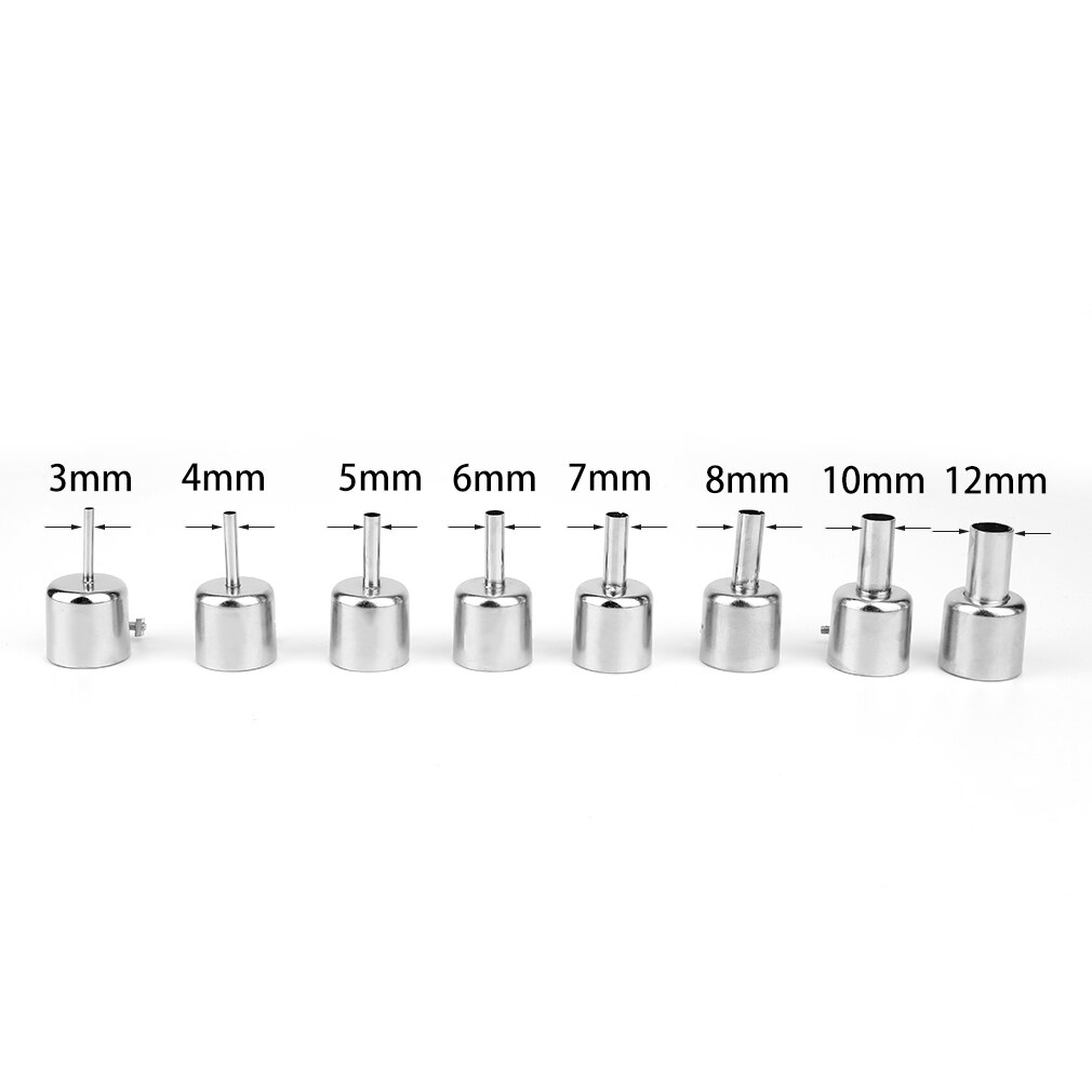 8 stk/sæt 3/4/5/6/7/8/10/12mm varmepistol dyser sæt til luftloddestation reparationsværktøj